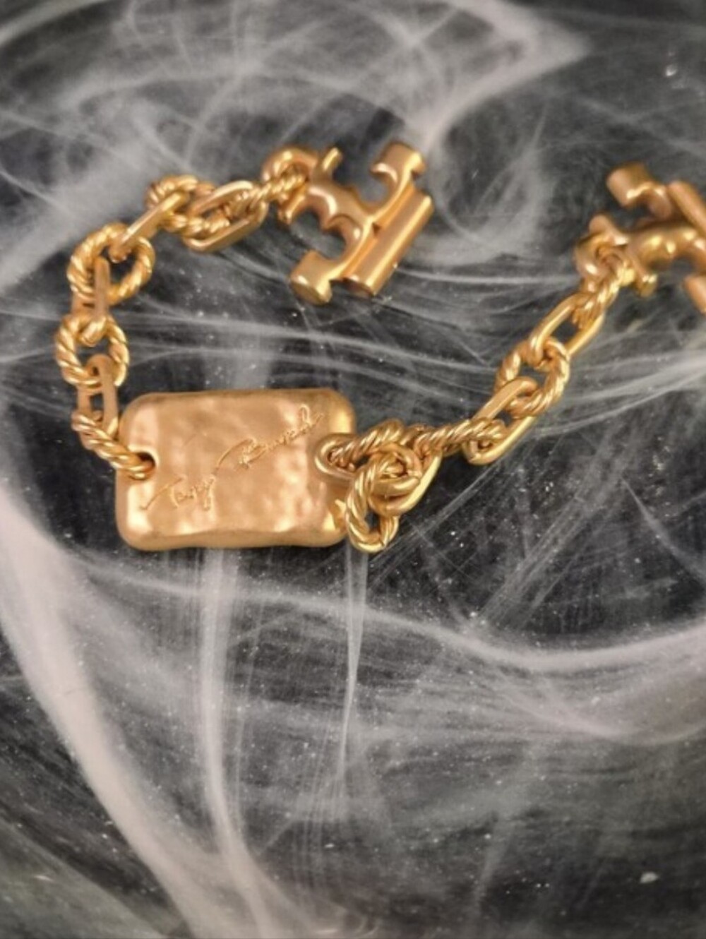 Tory Burch Gold Logo Chain Bracelet - Picture 2 of 5